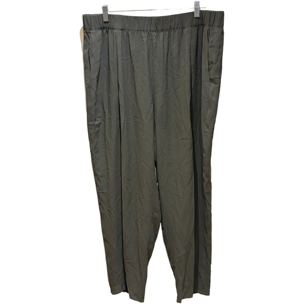 Eileen Fisher Gray Silk Elastic Waist Pull On Pants Size 1X